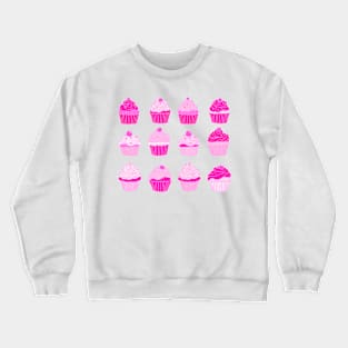 Collection Of Hot Pink Cupcakes Crewneck Sweatshirt